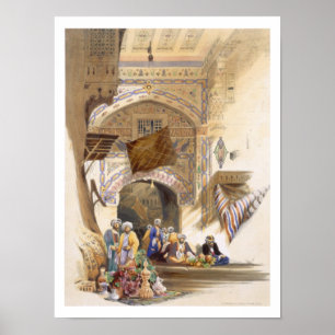 Gateway of a Bazaar, Grand Cairo, pub. 1846 (litho Poster