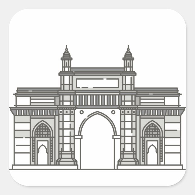 Gateway Of India Mumbai World Landmark Square Sticker (Front)
