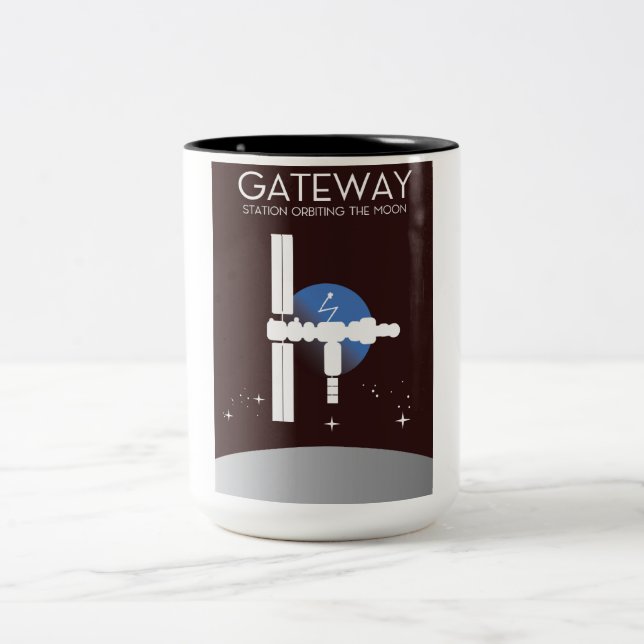 Gateway - Station orbiting the moon Two-Tone Coffee Mug (Center)