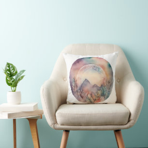 Gateway to Serenity: Mountains and Foliage Cushion