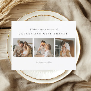 Gather and Give Thanks Modern Thanksgiving Photo  Postcard