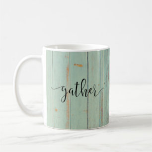 Gather Country Kitchen Sage Green Cute Coffee Mug