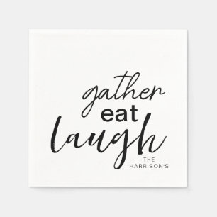 Gather Eat Laugh Personalised Napkin