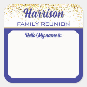 Gather! Family Reunion name tag stickers