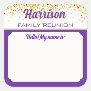 Gather! Family Reunion name tag stickers