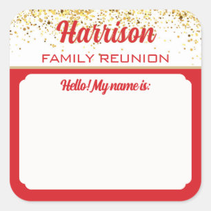 Gather! Family Reunion name tag stickers
