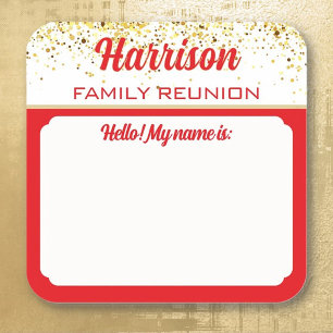 Gather! Family Reunion name tag stickers