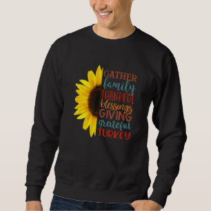 Gather Family Thankful Blessings Giving Grateful E Sweatshirt