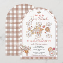 Gather & Give Thanks Watercolor Thanksgiving Invit