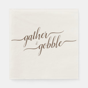 Gather & Gobble Elegant Thanksgiving Dinner Napkin