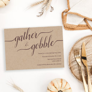 Gather & Gobble Script Thanksgiving/ Friendsgiving Invitation