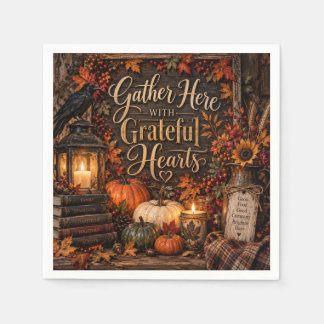 Gather Here with Grateful Hearts Napkin
