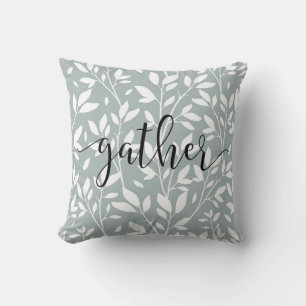 Gather   Script Floral Country Rustic Cushion