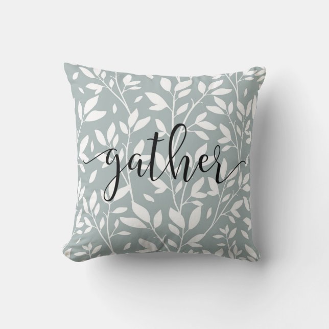 Gather | Script Floral Country Rustic Cushion (Front)