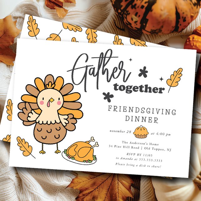 Gather Together  Friendgiving Dinner Invitation (Creator Uploaded)