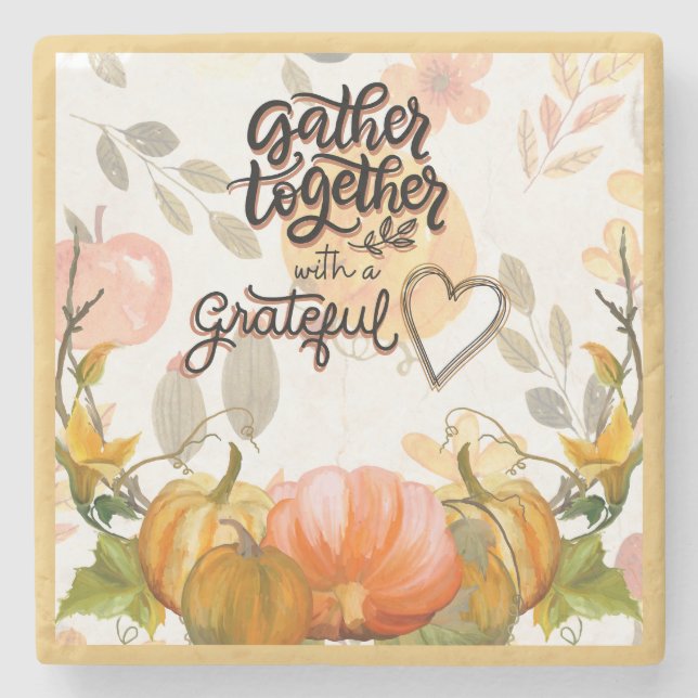 Gather Together Marble Coaster (Front)