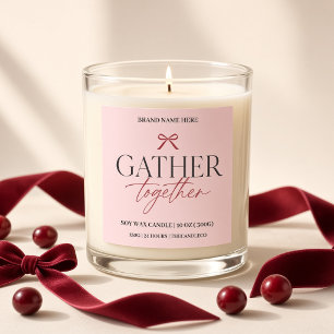 Gather Together Pink Bow Custom Thanksgiving Square Sticker