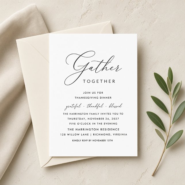 Gather Together Thanksgiving Dinner Invitation (Creator Uploaded)