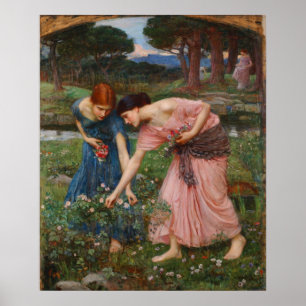 Gather Ye Rosebuds Poster By John W. Waterhouse