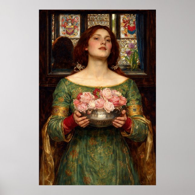 Gather Ye Rosebuds While Ye May by Waterhouse Poster (Front)