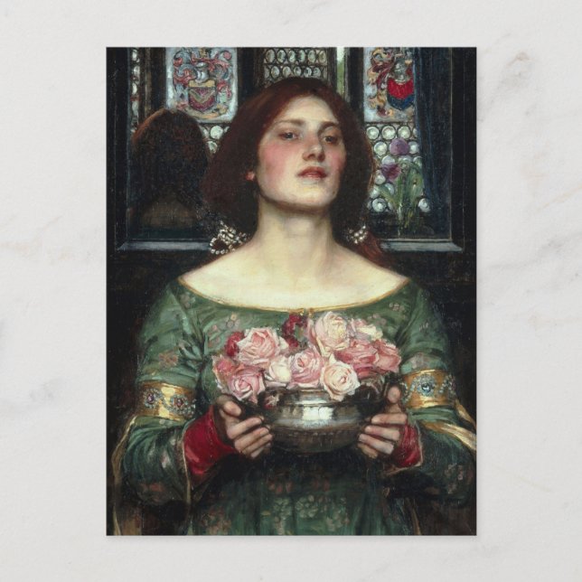 'Gather Ye Rosebuds While Ye May' John William Wat Postcard (Front)