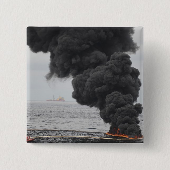 Gathered concentrated oil burns 15 cm square badge (Front)