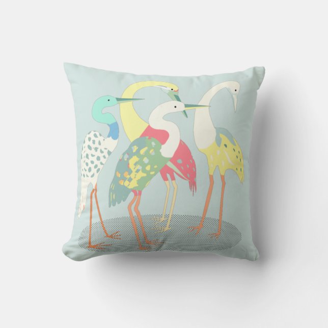 Gathered Cranes Cushion (Front)