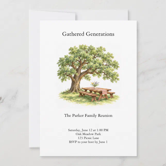 Customized Invitation Programs Gathered Generations Family Reunion Invitation | Zazzle