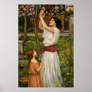 Gathering Almond Blossoms by Waterhouse Poster