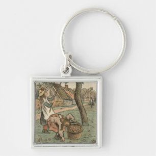 Gathering Apples, from 'Travaux des Champs', engra Key Ring