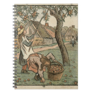 Gathering Apples, from 'Travaux des Champs', engra Notebook