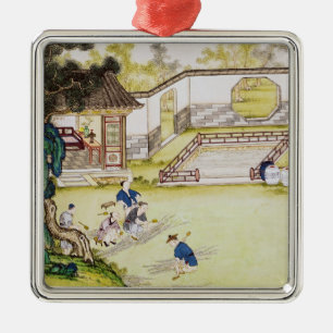 Gathering bamboo to make paper metal ornament