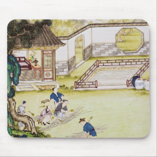 Gathering bamboo to make paper mouse pad