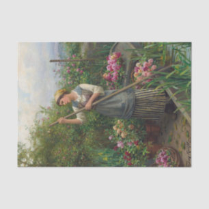 Gathering Flowers Along the River by Daniel Knight Tissue Paper