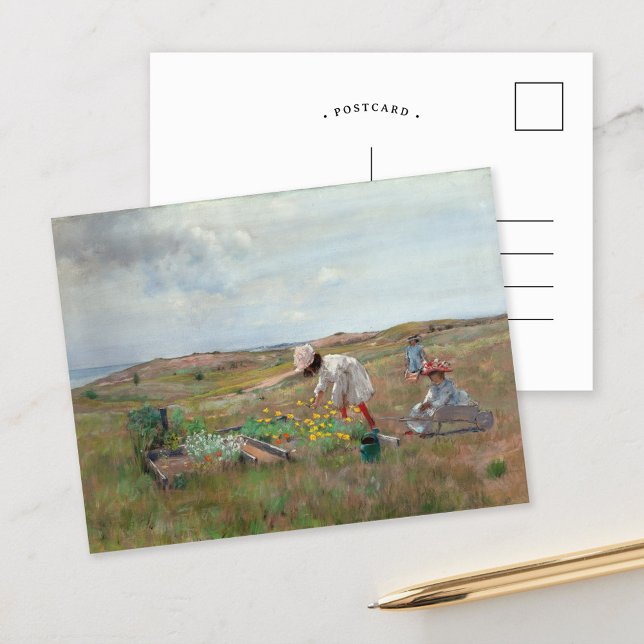 Gathering Flowers | William Merritt Chase Postcard (Creator Uploaded)
