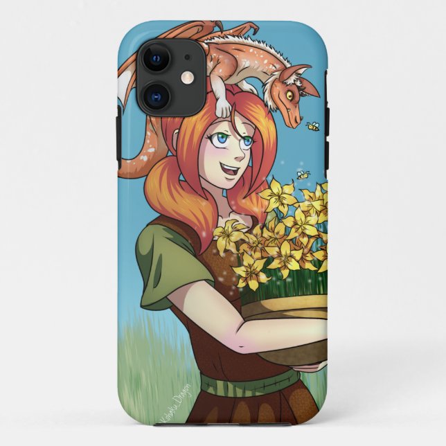 Gathering Flowers with a Dragon Case-Mate iPhone Case (Back)