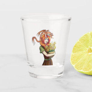 Gathering Flowers with a Dragon Shot Glass