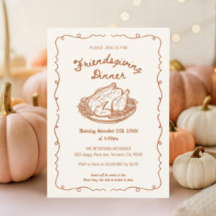 Gathering Friendsgiving Dinner Party Invitation