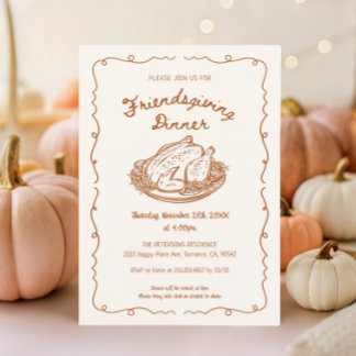 Gathering Friendsgiving Dinner Party Invitation