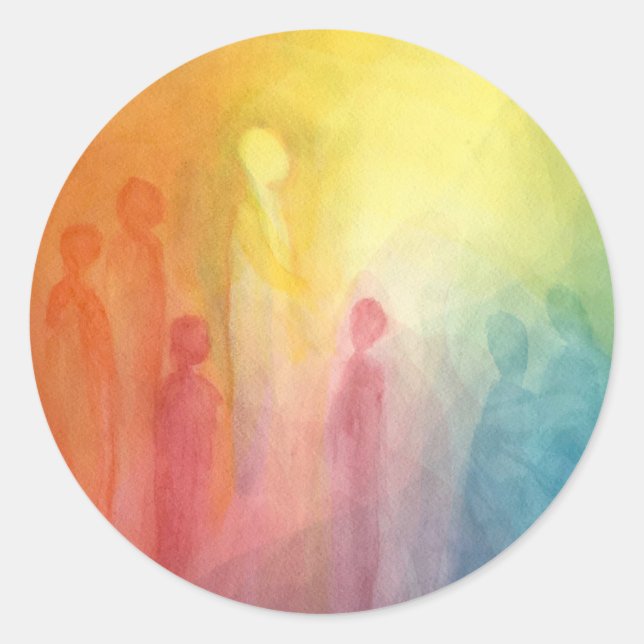 Gathering in the light  classic round sticker (Front)