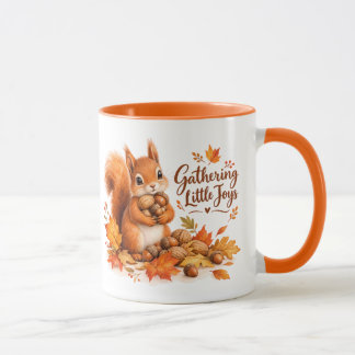 Gathering Little Joys Squirrel Mug – Autumn Woodla