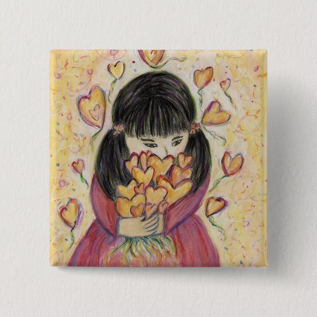 Gathering Love Hearts Button Lapel Pins (Front)