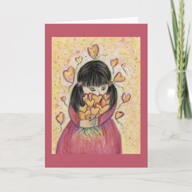 Gathering Love Hearts Custom Art Greeting Card (Front)