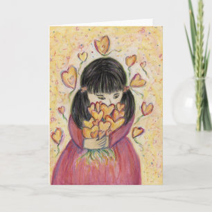 Gathering Love Hearts Custom Art Greeting Card