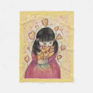 Gathering Love Hearts Soft Fleece Baby Blanket