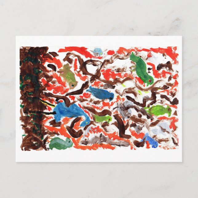 Gathering of Birds in a Tree postcard (Front)