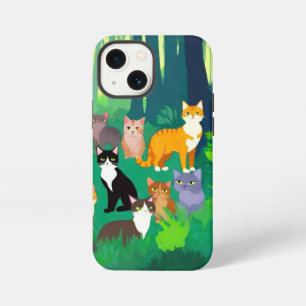 Gathering of Cats in a Shady Forest Glade iPhone 13 Mini Case