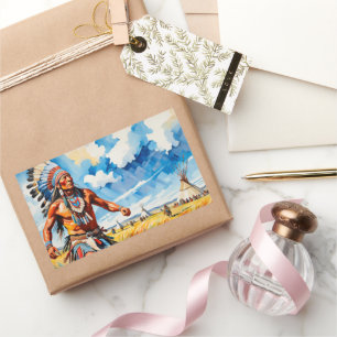 GATHERING ON THE PLAINS 2 RECTANGULAR STICKER