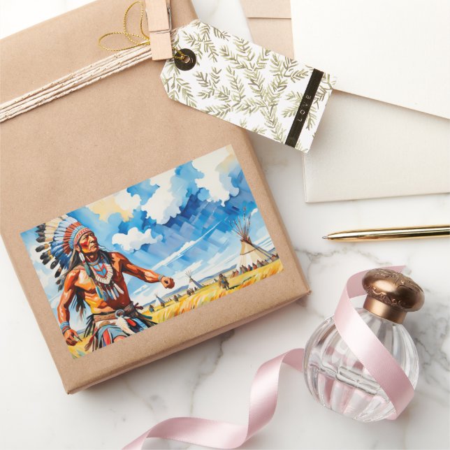 GATHERING ON THE PLAINS 2 RECTANGULAR STICKER (Gifting)