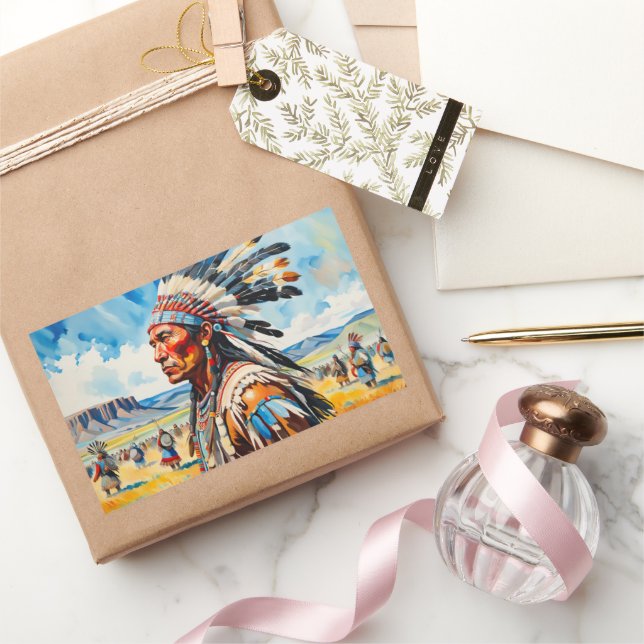 GATHERING ON THE PLAINS RECTANGULAR STICKER (Gifting)